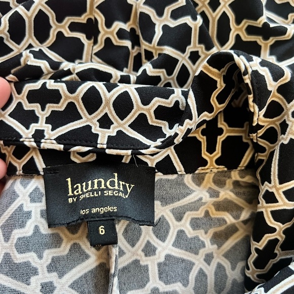 Laundry By Shelli Segal - Black and White Geometric Dress - Picture 3 of 10